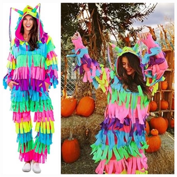 Tipsy Elves Unisex Pinata Onesie Jumpsuit Multicolored Halloween Costume - Picture 1 of 8